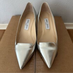 Jimmy Choo Metallic Silver Heels